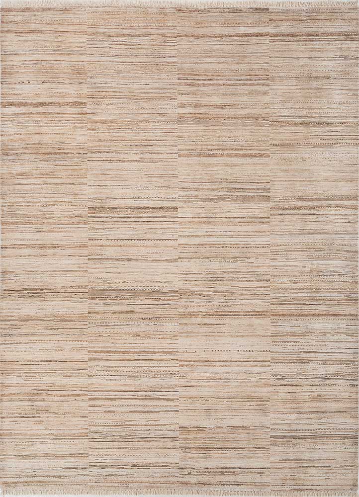 manifest ivory wool and silk hand knotted Rug - HeadShot