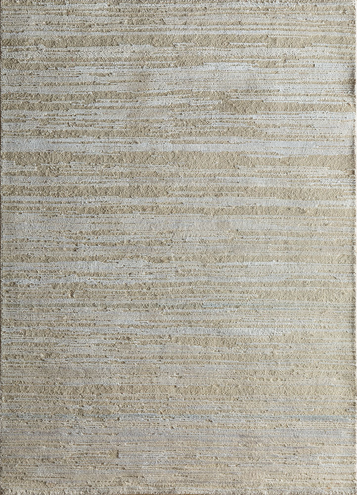 manifest blue wool and silk hand knotted Rug - HeadShot