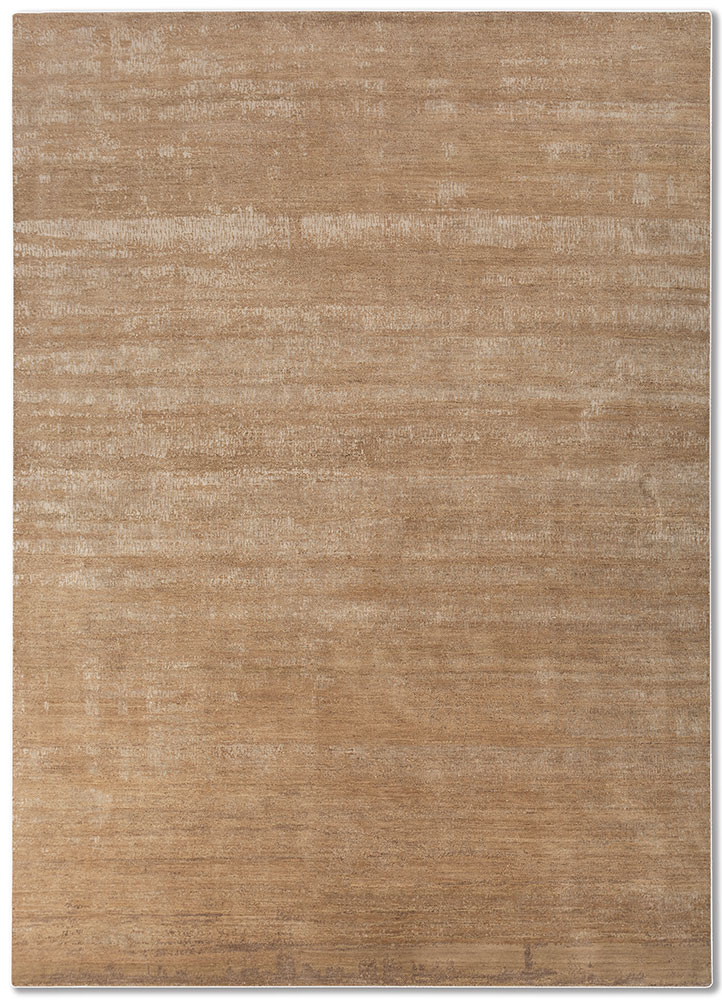 entropy beige and brown wool and silk hand knotted Rug - HeadShot