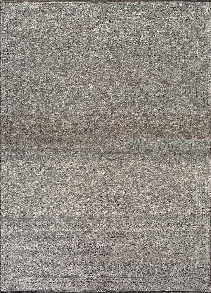 manifest blue wool hand knotted Rug - HeadShot