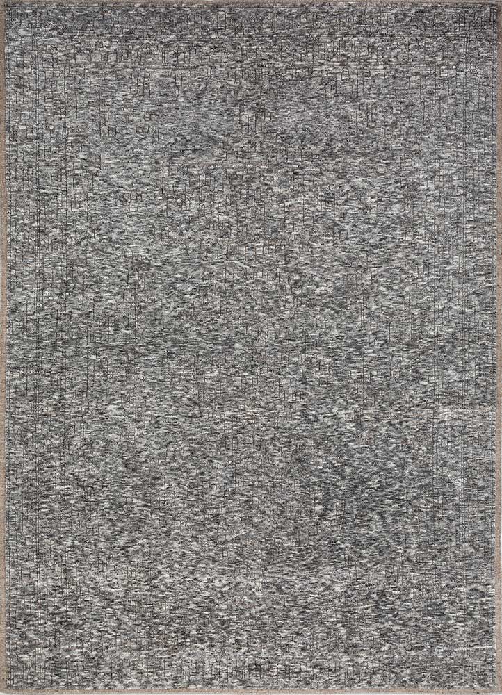 manifest grey and black wool hand knotted Rug - HeadShot