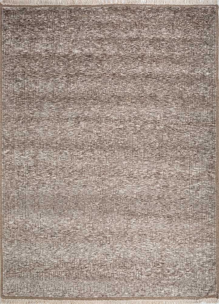 manifest beige and brown wool hand knotted Rug - HeadShot