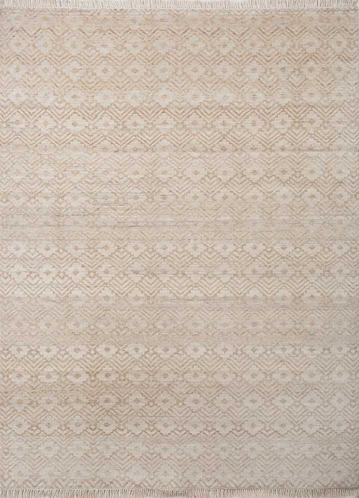 erbe ivory wool hand knotted Rug - HeadShot