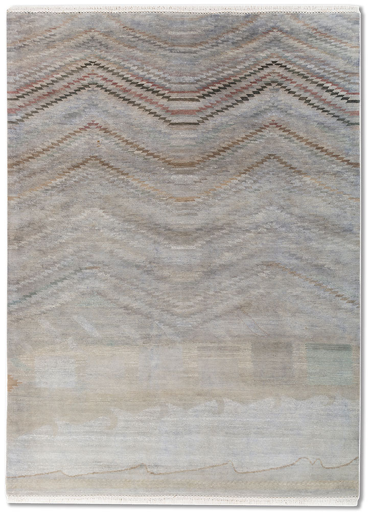 weaver art reserve blue wool hand knotted Rug - HeadShot