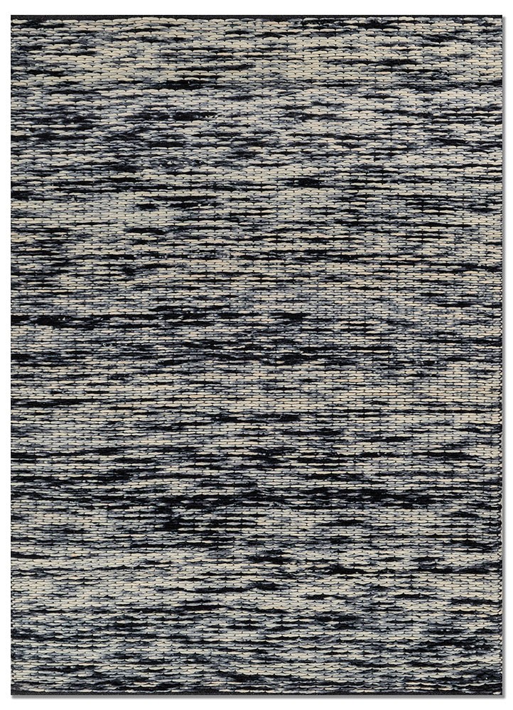 abrash grey and black wool flat weaves Rug - HeadShot
