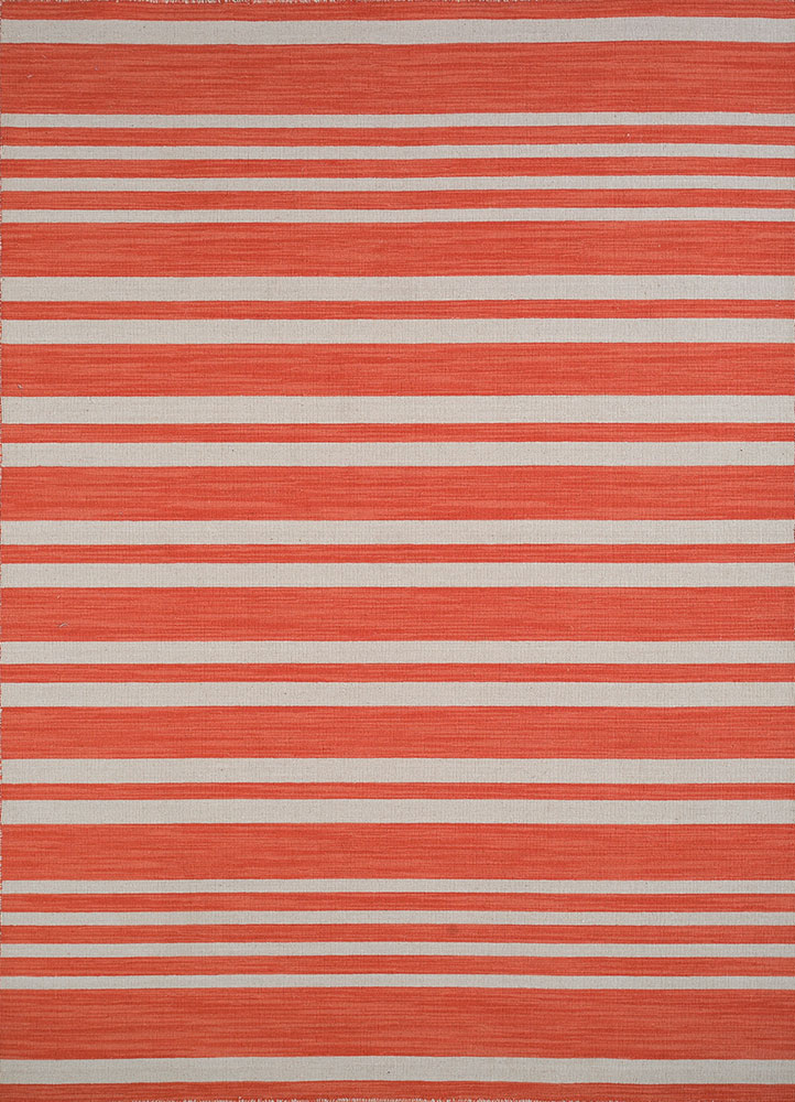 indusbar red and orange wool flat weaves Rug - HeadShot