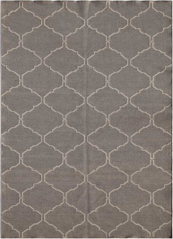 indusbar grey and black wool flat weaves Rug - HeadShot