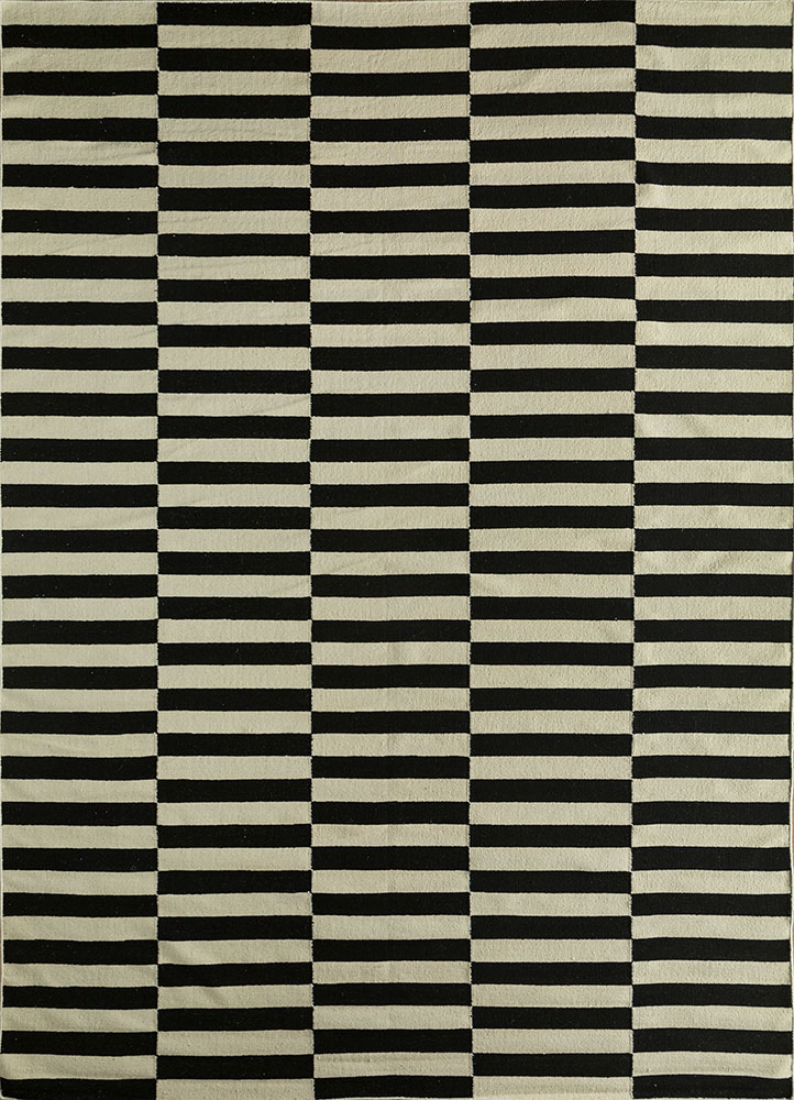 alhambra grey and black wool flat weaves Rug - HeadShot