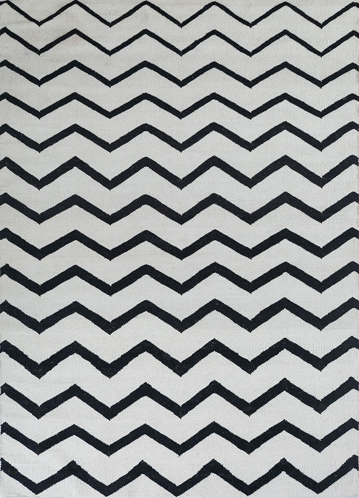 indusbar grey and black wool flat weaves Rug - HeadShot
