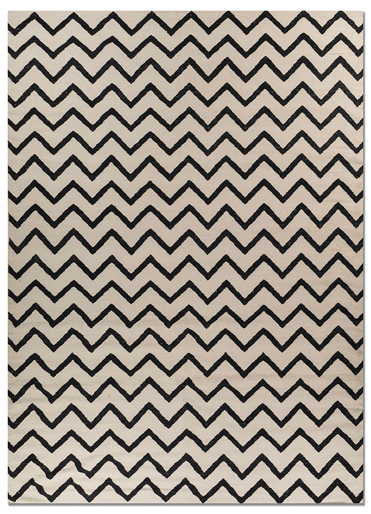 indusbar beige and brown wool flat weaves Rug - HeadShot