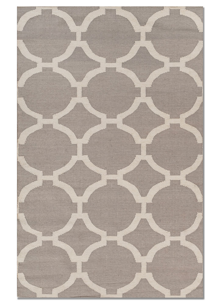 indusbar grey and black wool flat weaves Rug - HeadShot
