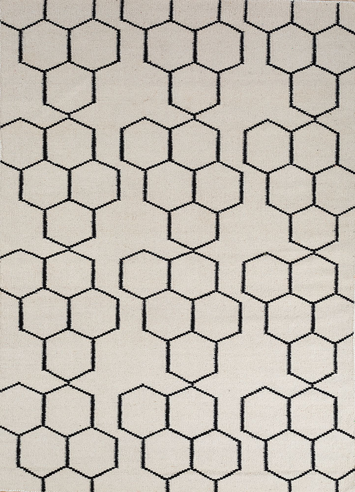 indusbar ivory wool flat weaves Rug - HeadShot
