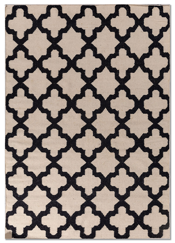 indusbar ivory wool flat weaves Rug - HeadShot