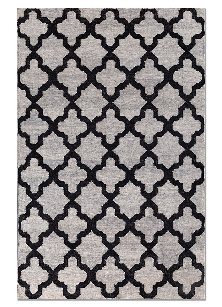 indusbar blue wool flat weaves Rug - HeadShot