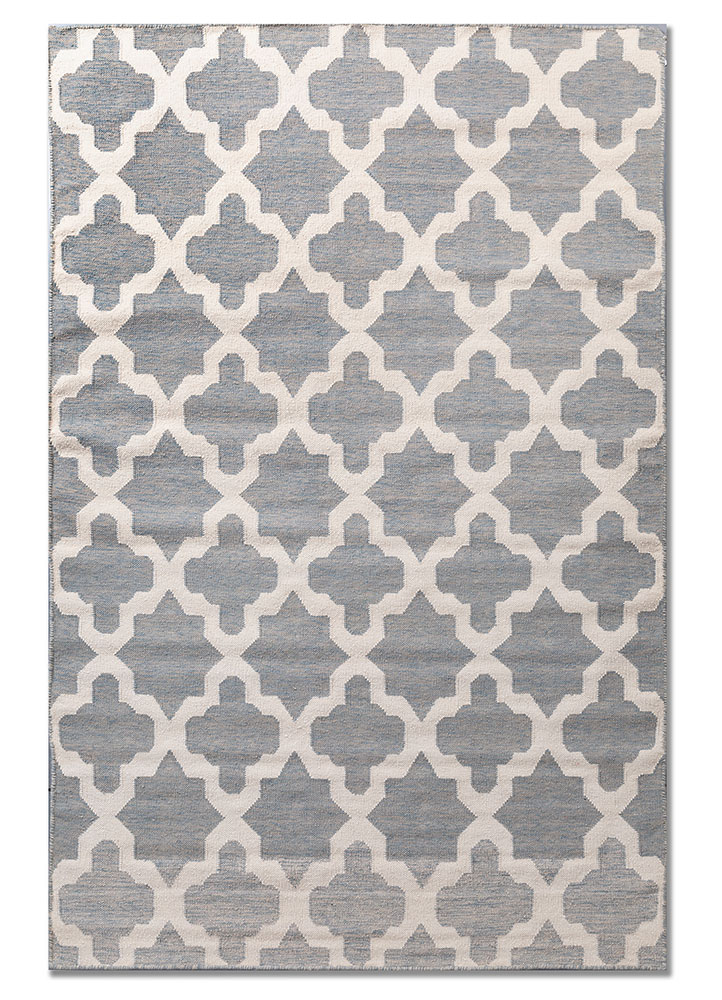 indusbar grey and black wool flat weaves Rug - HeadShot