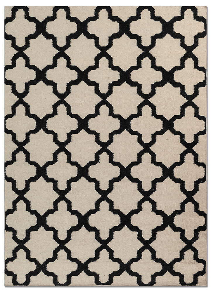 indusbar ivory wool flat weaves Rug - HeadShot