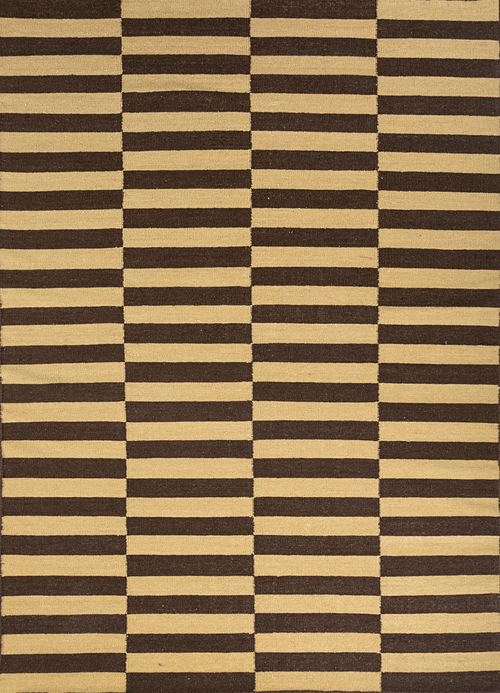 alhambra beige and brown wool flat weaves Rug - HeadShot