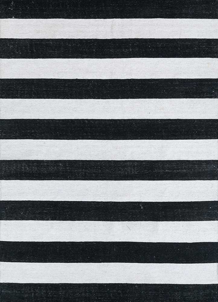 alhambra grey and black wool flat weaves Rug - HeadShot