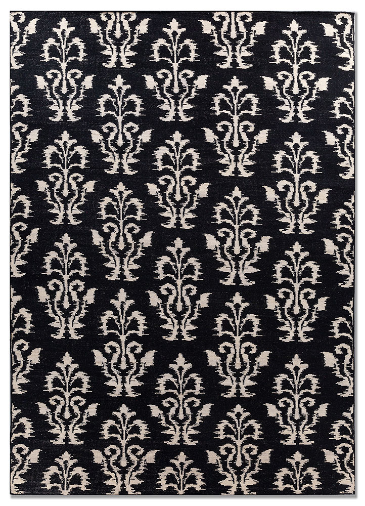 indusbar grey and black wool flat weaves Rug - HeadShot