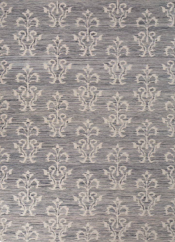 indusbar grey and black wool flat weaves Rug - HeadShot
