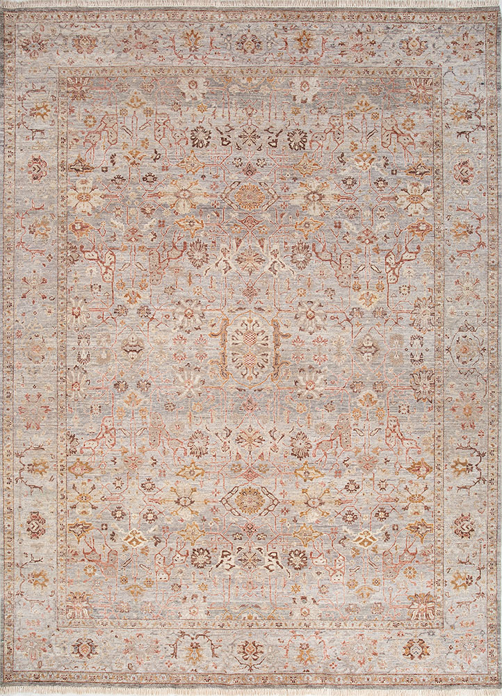 erbe blue afghan wool hand knotted Rug - HeadShot