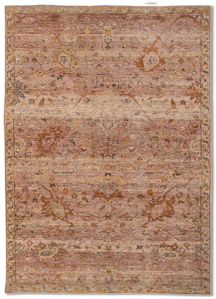 someplace in time red and orange afghan wool hand knotted Rug - HeadShot