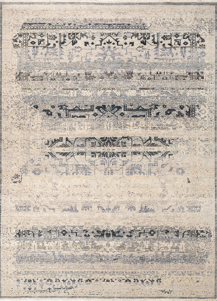 viscaya blue afghan wool hand knotted Rug - HeadShot