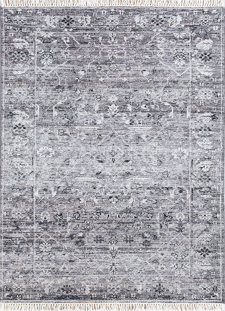 viscaya grey and black afghan wool hand knotted Rug - HeadShot
