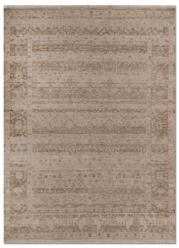 someplace in time ivory wool hand knotted Rug - HeadShot