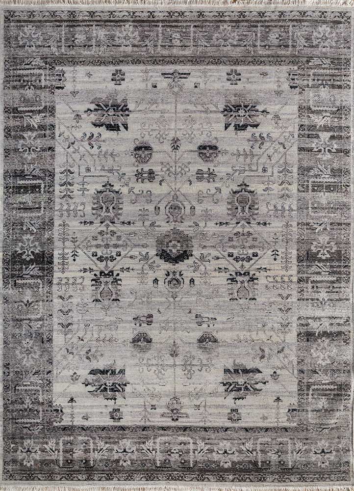 viscaya grey and black afghan wool hand knotted Rug - HeadShot