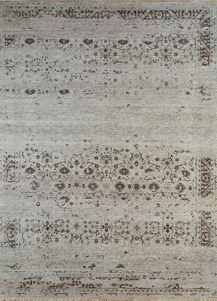 viscaya grey and black afghan wool hand knotted Rug - HeadShot