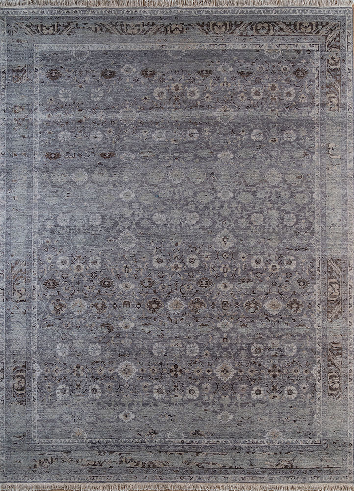 viscaya grey and black afghan wool hand knotted Rug - HeadShot