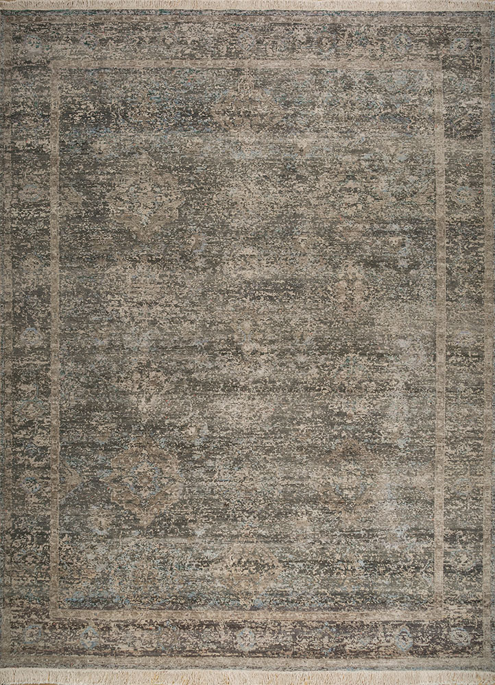 viscaya beige and brown afghan wool hand knotted Rug - HeadShot