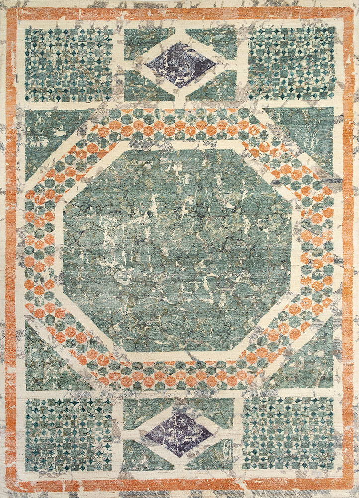 far pavilions ivory wool hand knotted Rug - HeadShot