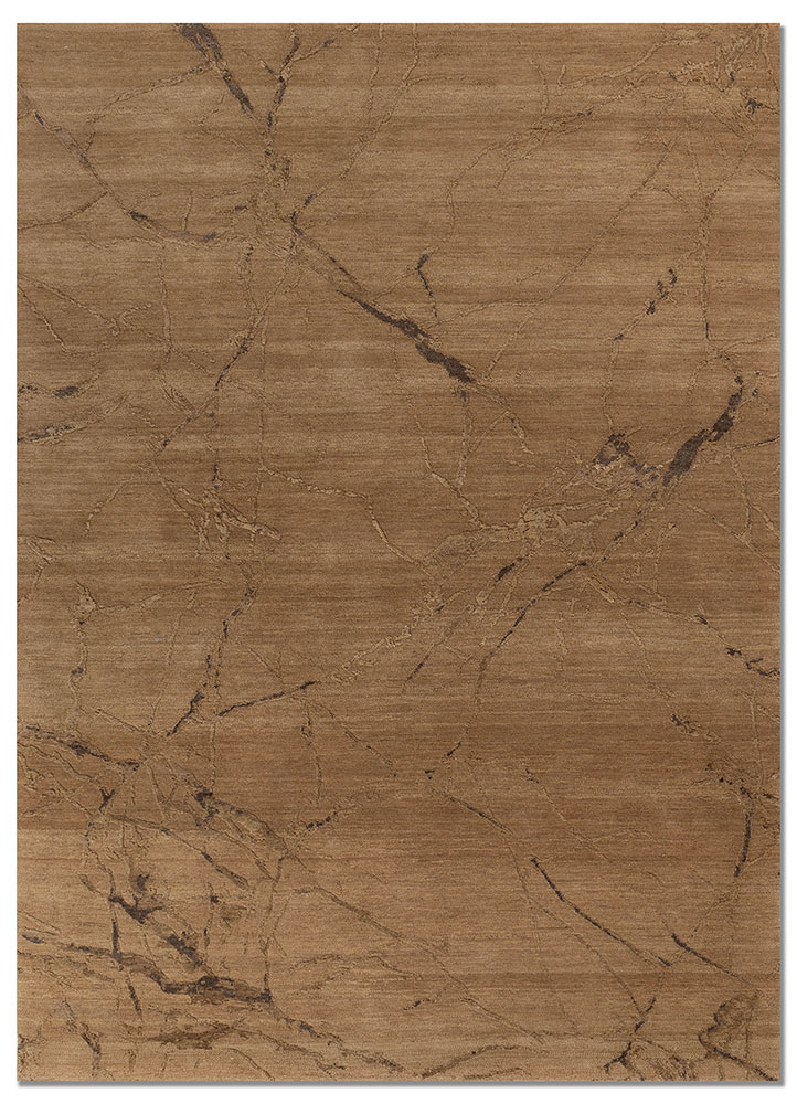 urban pause by kavi gold wool and silk hand knotted Rug - HeadShot