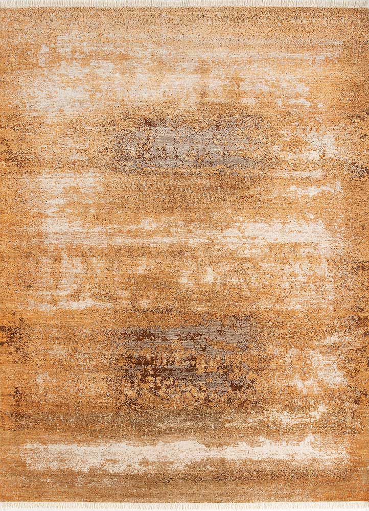 entropy blue wool and silk hand knotted Rug - HeadShot