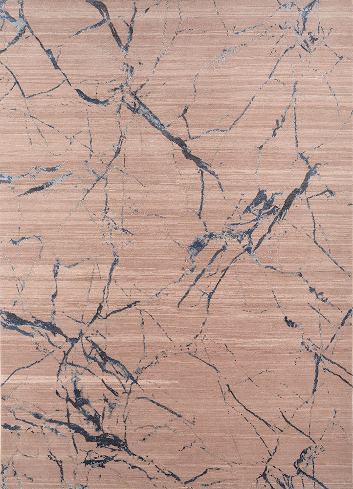 urban pause by kavi beige and brown wool and silk hand knotted Rug - HeadShot