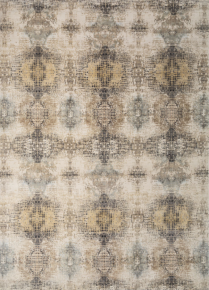 hidden by kavi ivory wool and silk hand knotted Rug - HeadShot