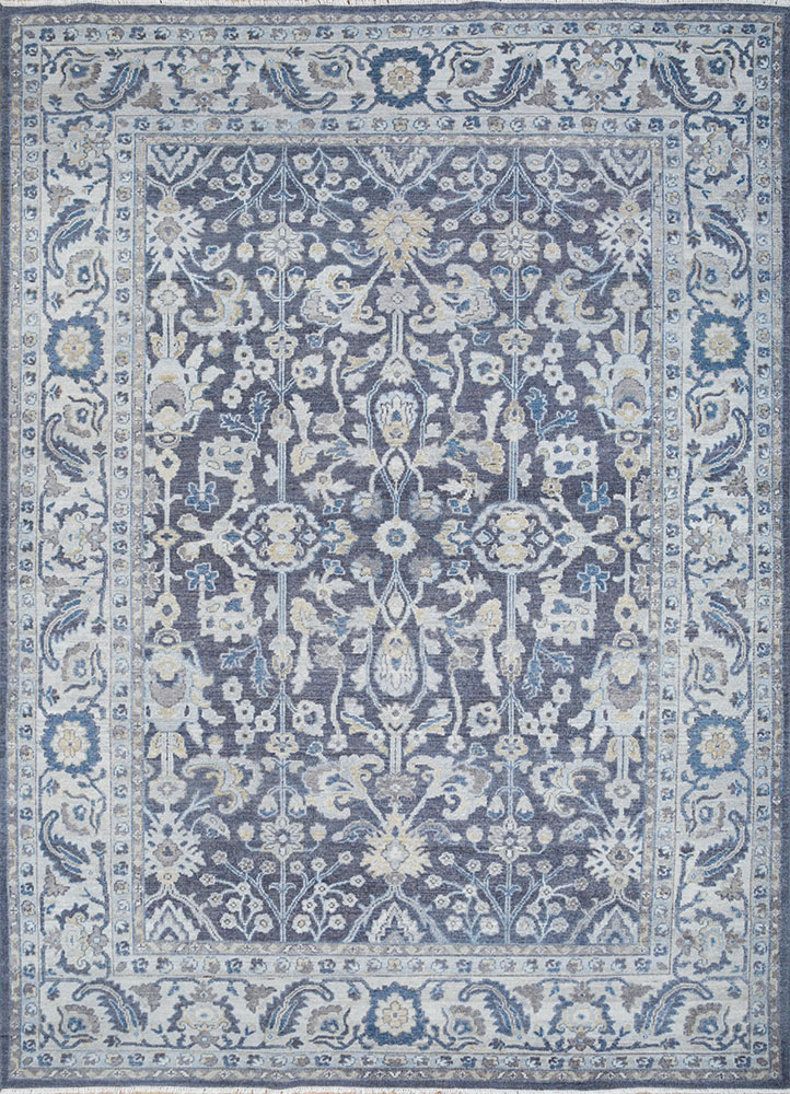 erbe blue wool hand knotted Rug - HeadShot