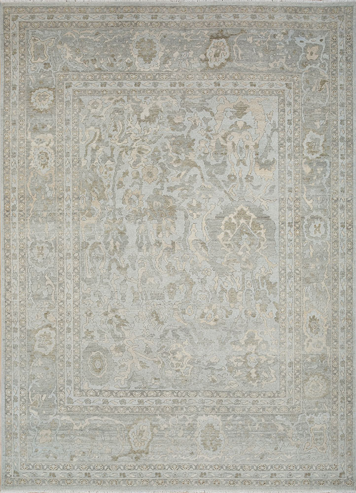 erbe grey and black wool hand knotted Rug - HeadShot