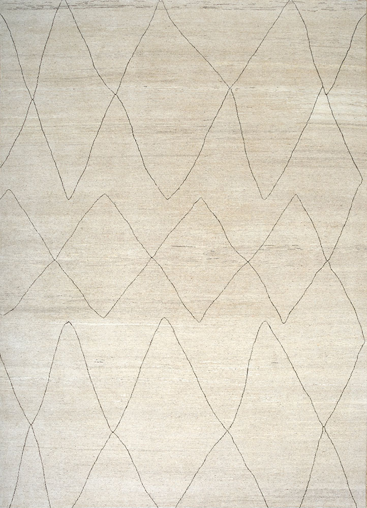 manifest ivory afghan wool hand knotted Rug - HeadShot