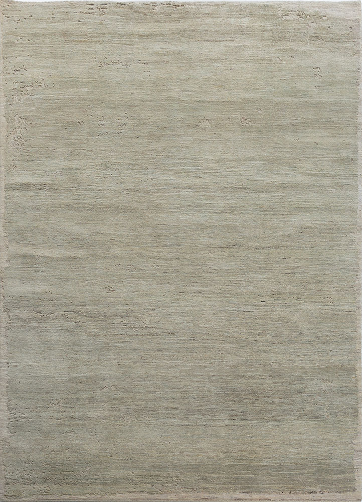 entropy green afghan wool hand knotted Rug - HeadShot
