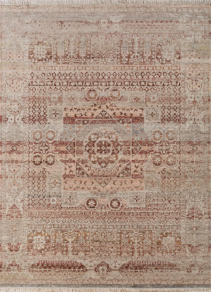 viscaya beige and brown afghan wool hand knotted Rug - HeadShot