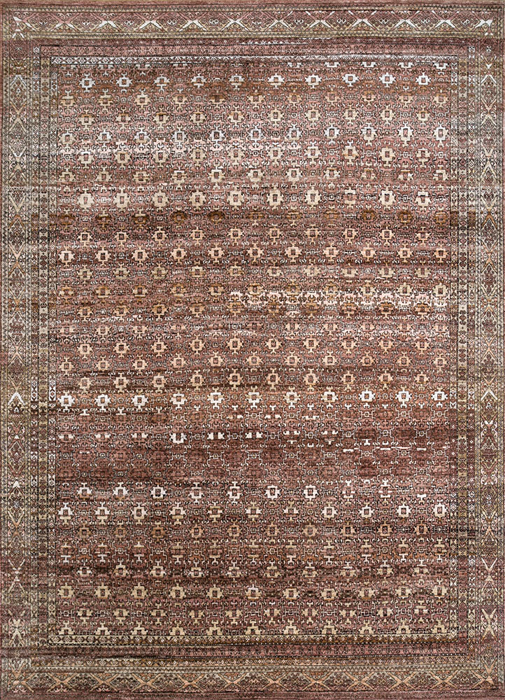 viscaya beige and brown afghan wool hand knotted Rug - HeadShot