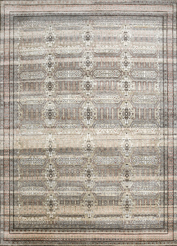 viscaya beige and brown afghan wool hand knotted Rug - HeadShot