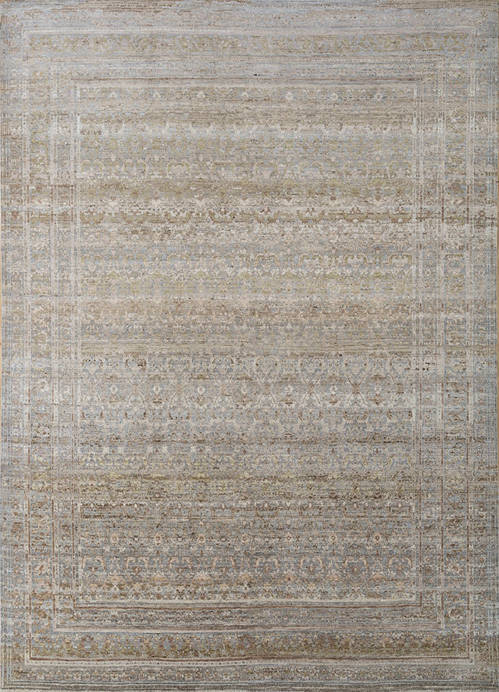 viscaya blue afghan wool hand knotted Rug - HeadShot