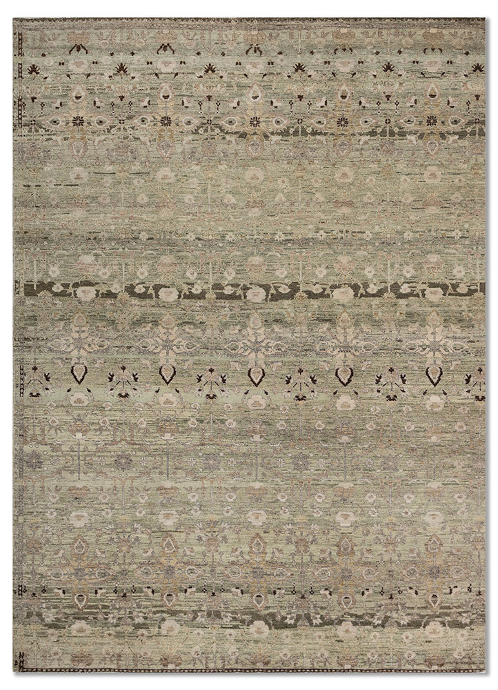 viscaya blue wool hand knotted Rug - HeadShot
