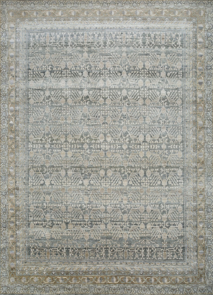 viscaya grey and black afghan wool hand knotted Rug - HeadShot