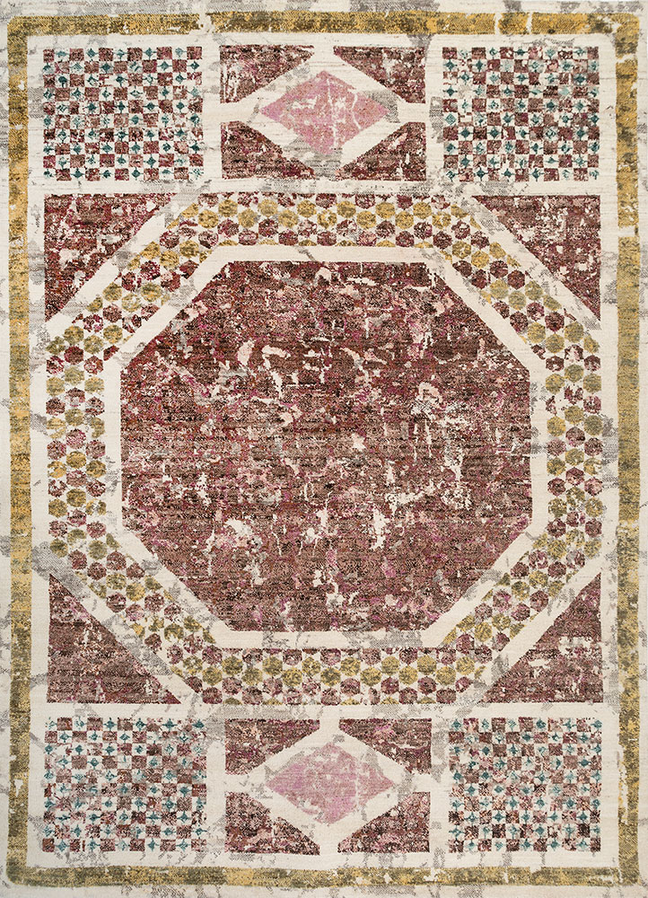 far pavilions ivory wool hand knotted Rug - HeadShot