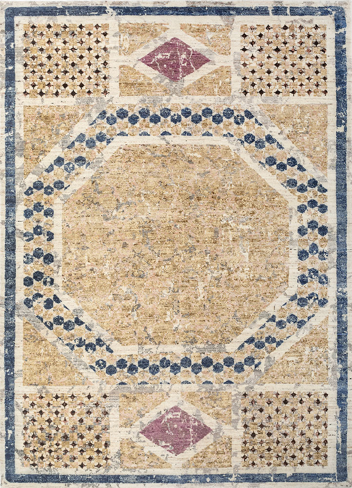 far pavilions ivory wool hand knotted Rug - HeadShot